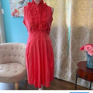 Eliza J pocket coral Midi dress